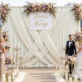 50ftx10ft Wrinkle Free Beige Backdrop Curtains for Parties, Silky Polyester Photo Backdrop Drapes 10 Panels 5x10ft Back Drop Cloth for Wedding Birthday Baby Shower Photography Background by ENJOYYOURPARTY