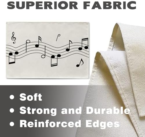 Vintage Music Sheets Placemats Set of 4, Retro Musical Notes Staff - Image 3