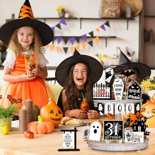 Quimoy 19 Pcs Halloween Tiered Tray Decor - Image 6