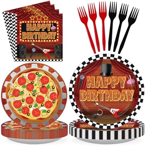 96Pcs Pizza Birthday Party Decorations, Serves 24 by Greencian