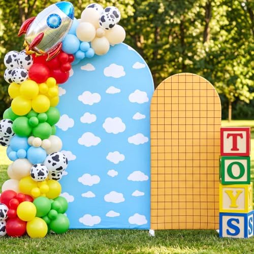 2 Set 6ft 7.2 ft Cartoon Story Arch Backdrop Covers Stretchy by Hillsuren