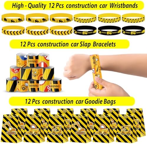 PLOUGVI 232PCS Construction Birthday Party Supplies Decorations Favors, Construction Theme Toys for Goodie Bag Stuffer, Pinata Filler Gifts - Image 4