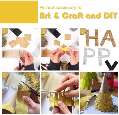 PartyWoo Gold Crepe Paper 4pcs 328 FT Metallic Gold Streamers - Image 5