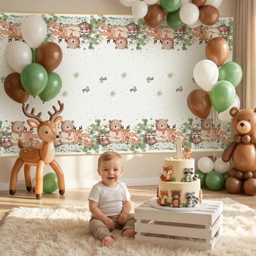 3 Pack Plastic Safari Baby Shower Tablecloth, Woodland Forest Party Supply - Image 6