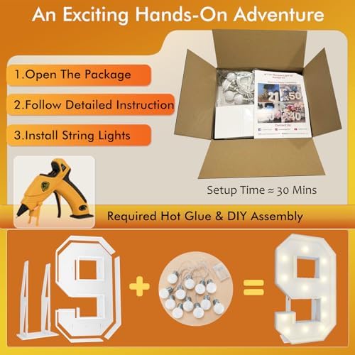 4FT Marquee Numbers, Large Light Up Numbers 9 for 9th Birthday Party Decor - Image 2