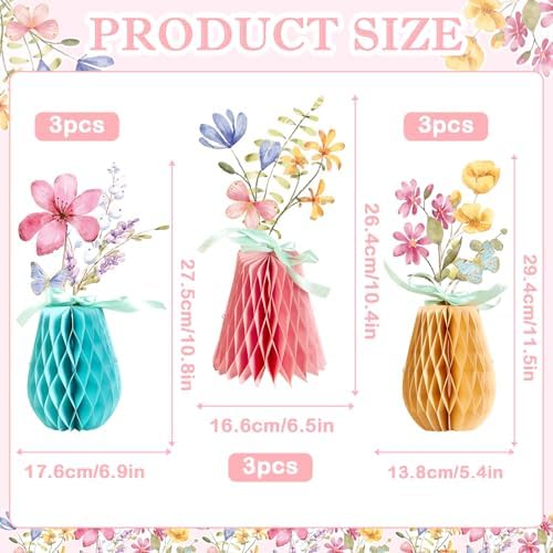 SUNBEAUTY Wildflower Baby Shower Table Decorations Wild Flowers Honeycomb Centerpieces for Garden Baby Shower Spring Floral Table - Image 3