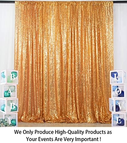 ShinyBeauty Sequin Backdrop - 7FTX7FT Photo Booth Backdrop with Gold Sequins for Parties and Photoshoots - Image 2