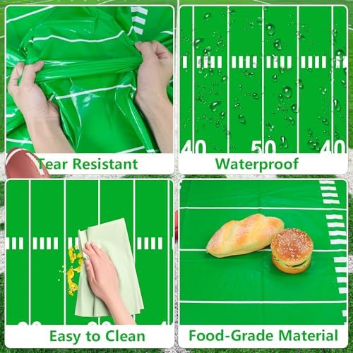 Football Party Supplies for 20 Guests, Disposable Tableware Set includes Formation Tactics Plates, Napkins, Football Field Tablecloth for Game Day Touchdown Tailgate Party Kids Birthday Party - Image 4