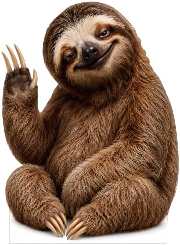 Funny Sloth Life Size Cardboard Cutout Standee, 3FT by 111PRINT
