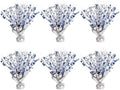 6 Pack Metallic Foil Spary Centerpieces for Tables, Silver Navy Blue Centerpieces for Tables Decorations, Star Brust Table Centerpieces for Birthday Graduation Wedding Baby Shower Party by Unknown