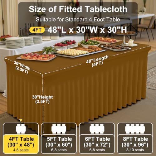 Smiry Spandex Elastic Fitted Table Cloth Skirt for 4FT Rectangle Table - Image 5