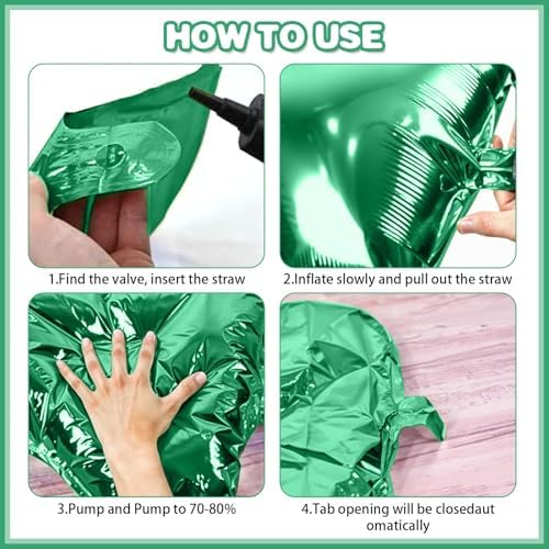 25PCS Green Silver Black Soccer Square Foil Balloons Wall - Image 6