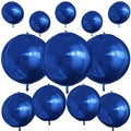 12PCS Navy Blue Round Foil Balloons 22" 15" 10" Large Chrome Blue Balloons by vibzox