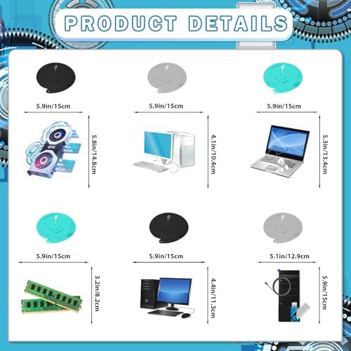 Computer Decorations for Office Birthday Computer Birthday Decorations Black PC Banner Garland Hanging Swirls - Image 3