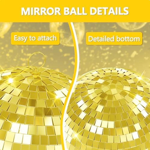 Gold Disco Ball 12 inch Mirror Ball for Party Decor, Hanging Disco Balls Decoration for Wedding, Events, Disco Party, Home Decorations, Dance Floor and Celebrations - Image 3