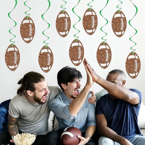BEISHIDA Football Hanging Swirl Decorations-15Pcs Pre-Strung Football Party Ceiling Hanging Decorations for Game Day Birthday Theme Party Supplies - Image 4