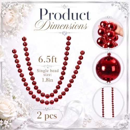 Canlierr 2 Pcs 6.5ft Christmas Ball Garland Mantle Decorations 60mm - Image 2