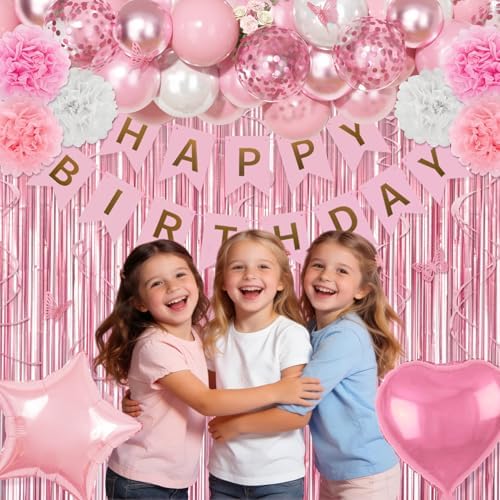 Pink Birthday Party Decorations Women Girls Birthday Party Supplies - Image 5