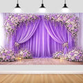 8X6ft Purple Flower Wedding Backdrop Lavender Floral Bridal Shower Girls Party Decorations Photography Background Wedding Anniversary Birthday Baby Shower Photo Booth Props Backdrop Wall Decor by NYMB