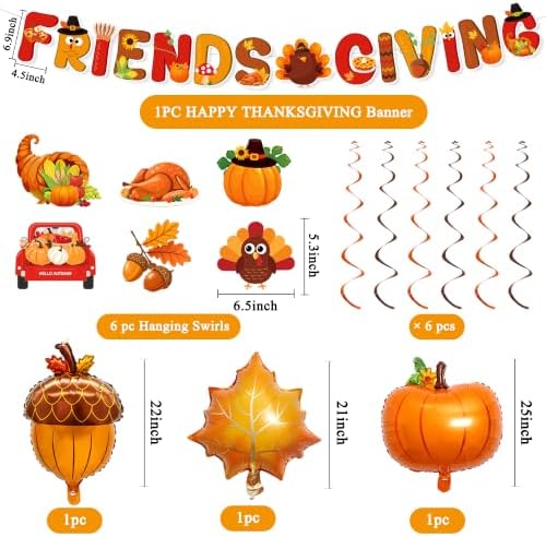 Trgowaul Friendsgiving Day Party Decorations, Autumn Birthday Kit - Image 3