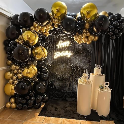 12PCS Metallic Gold Round Foil Balloons 22" 15" 10" Chrome Gold Balloons - Image 5
