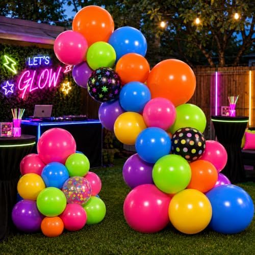 Glow Party Supplies, 243pcs Neon Glow Party Decorations for Birthday - Image 7