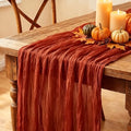 6Pcs Fall Table Runner, 10FT Thanksgiving Cheesecloth Table Runner 35*120inch Terracotta Table Runners for Fall Wedding Baby Shower Friendsgiving Thanksgivig Home Kitchen Table Decorations by Miucat