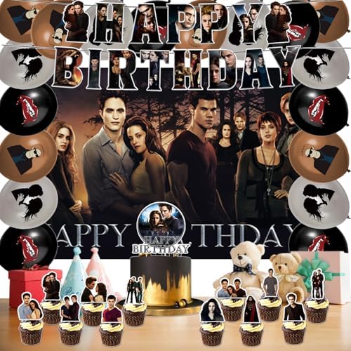 42Pack Saga of Twilight Party Supplies Pack Includes，Banner，Cake Topper，Blackdrop,Balloons for Saga of Twilight party Decoration - Image 5