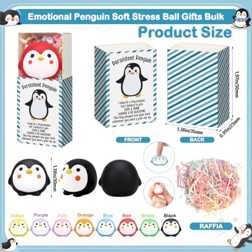 Wettarn 24 Sets Penguin Figurine with Gift Boxes, Office Desk Relief - Image 2