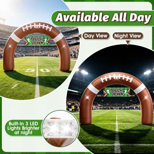 8FT Giant Football Inflatable Arch Decoration with 3 LED Lights - Image 3