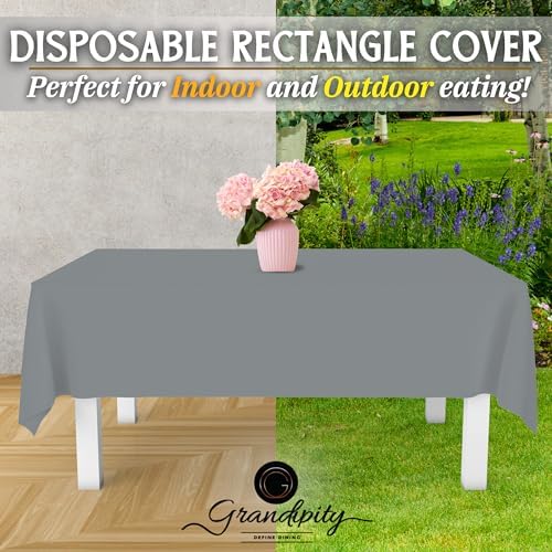 Grandipity Plastic Table Cloth Disposable 12 Pack 54” x 108” Rectangle - Image 5