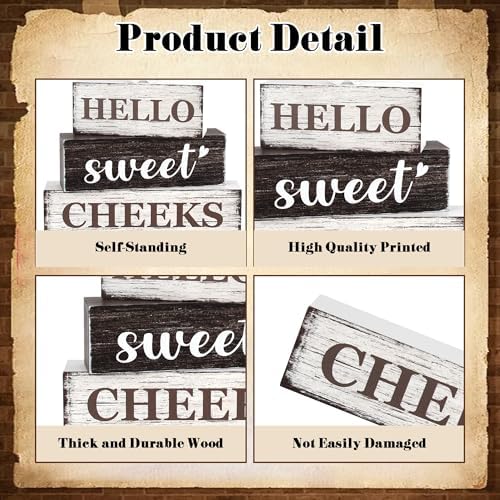 4 Pcs Bathroom Wooden Tiered Tray Decor, Bathroom Table Decorations - Image 4