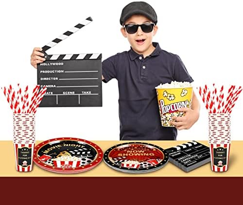 Recheel Movie Night Supplies Plates Set, Movie Themed Party Decorations - Image 5