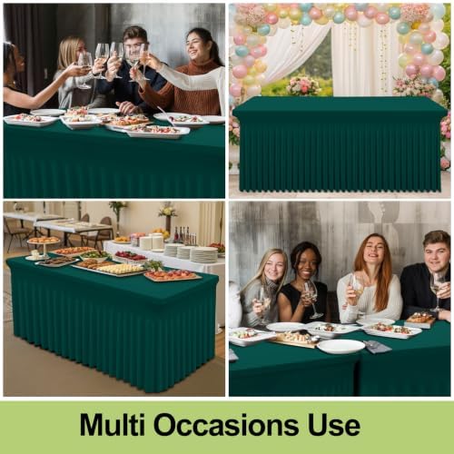 Smiry 2 Pack Spandex Elastic Fitted Table Cloth Skirt for 8FT Table - Image 6