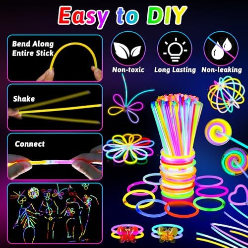 156Pcs Glow In The Dark Party Supplies for Kids & Adult Neon Accessories - Image 4
