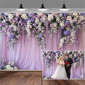 8x6ft Purple Lavender Floral Bridal Backdrop Wedding Flower Photography Backdrop for Girl Portrait Baby Shower Birthday Party Decor Banner Mother's Day Party Wall Backdrop Studio Photo Backgrounds by Mtsxfy