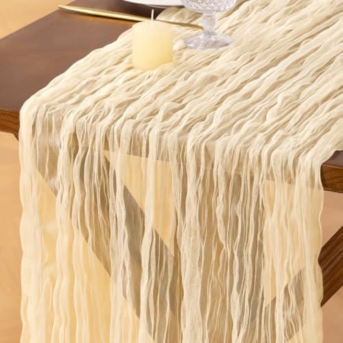 Cheesecloth Table Runner Tulle Fall Boho Wedding Shower Party Home Decor by Socomi