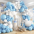 412Pcs Blue and White Balloon Arch Kit, 18 12 10 5 Inch Different Size Light Blue White Balloon Garland Kit for Baby Shower Graduation Birthday Wedding Party Decorations by PAXILE