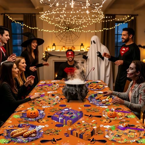 QZYL 122PCS Halloween Plates Set, Halloween Party Decorations for 30 Guests - Image 7