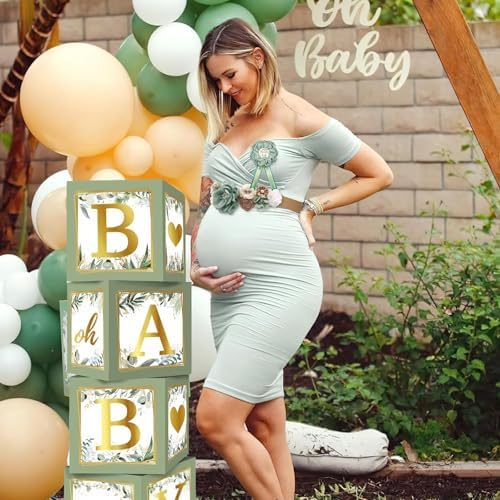 Sage Green Baby Shower Decorations Gender Neutral Baby Shower Decorations Welcome Baby Banner Sage Green Balloons Paper Lanterns Pom Tablecloth Neutral Gender Reveal Birthday Party Supplies - Image 5