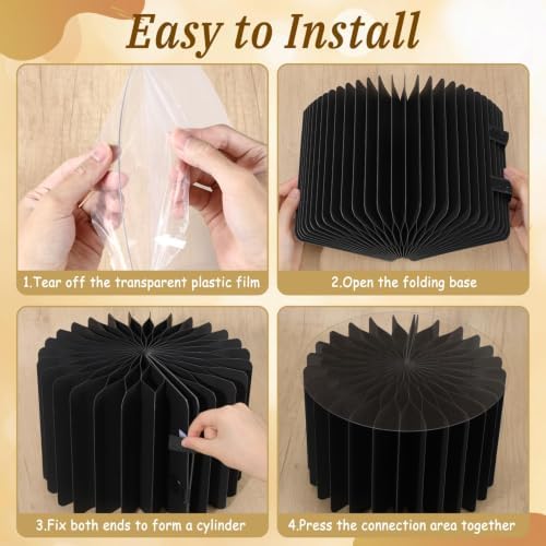 6Pcs Buffet Risers, Food Risers for Table, Foldable Cake Display Stands, Tall Cardboard Cupcakes Stand for Show Catering Desserts Jewelry Wedding Birthday Party Decoration (Black) - Image 6