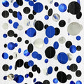 46Ft Navy Blue Black Silver Circle Dots Garland Royal Blue Black Polka Dots Streamer for Birthday Graduations Wedding Bridal Shower Nautical Ahoy Achor Pirate Themed Party Decorations Supplies by pinkblume