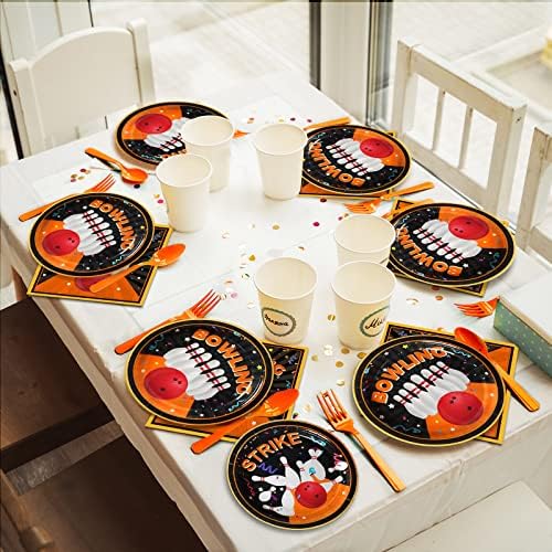 gisgfim 96Pcs Bowling Party Supplies Paper Plates Napkins - Image 6