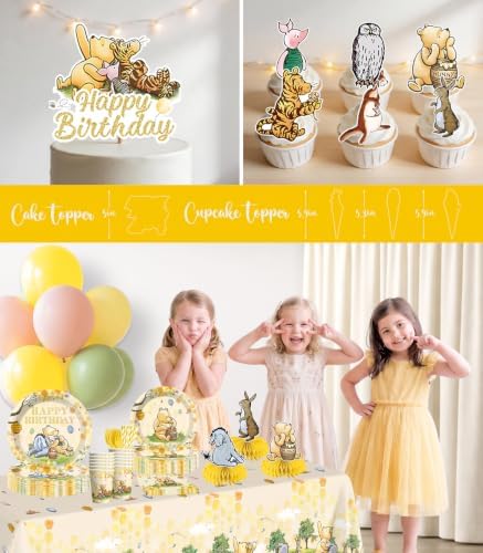 205Pcs Classic Bear Birthday Decorations Tableware Set, 25 Serves - Image 6