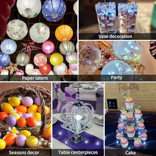 200pcs Balloon Lights Warm White&Cool White Mini Led Lights Round Long Standby Time Multicolor Ball Lamps Paper Lantern Balloon Liamps for Birthday Party Christmas Halloween Decoration - Image 5
