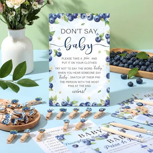 Patelai 321 Pcs Baby Shower Games Supplies, Blueberry - Image 2