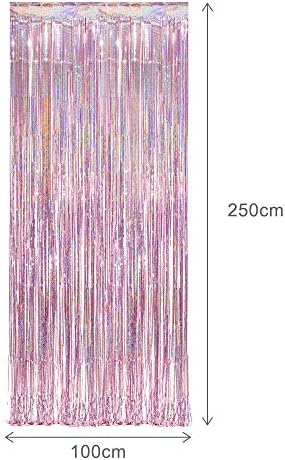 Rose Gold Tinsel Party Backdrop - 3.2ft X 8.2ft - Pack of 2 - Image 5