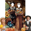 Lunmon 6x4 ft Halloween Backdrop Thanksgiving Face Cutout Holes by Lunmon