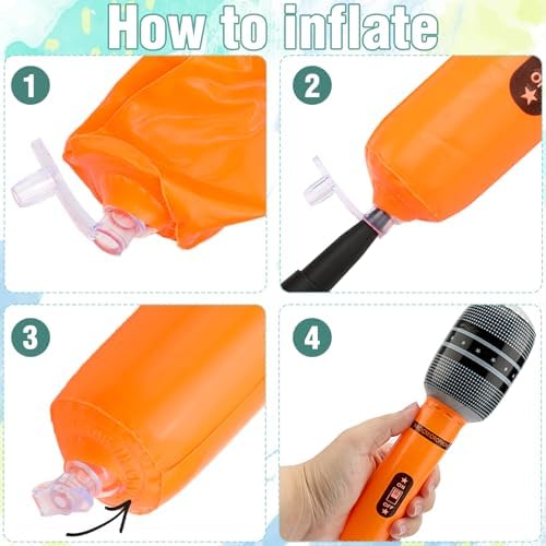 48 Pcs Inflatable Microphones with Pump, Party Props - Image 5
