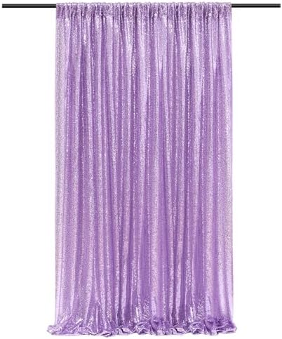 Lavender Sequin Backdrop Curtains-1 Panel 3FTx8FT Light Purple Backdrop for Wedding, Glitter Party Decorations Background Drapes for Birthday Party Anniversary Graduation Photo Booth Decor by SoarDream